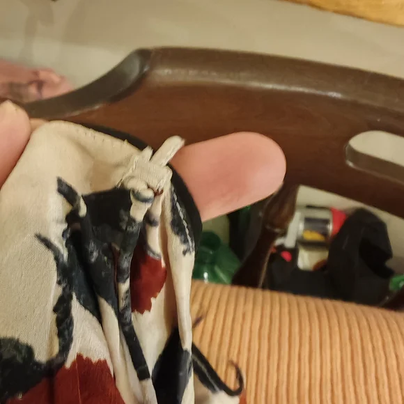 Ganni V-neck Rose Print Slip Silk Dress 07000 - Picture 6 of 14